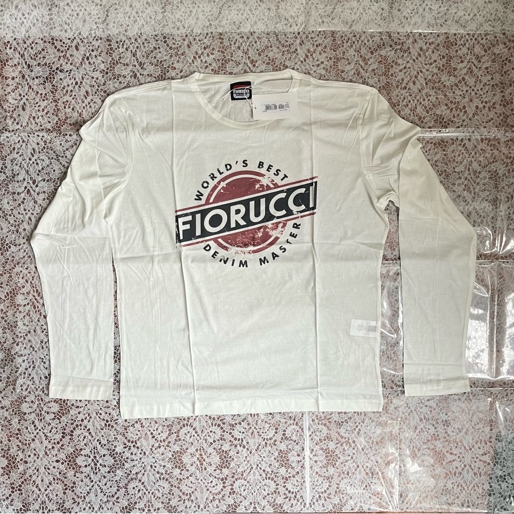 Fiorucci Cream Long Sleeve Tee Retro Logo